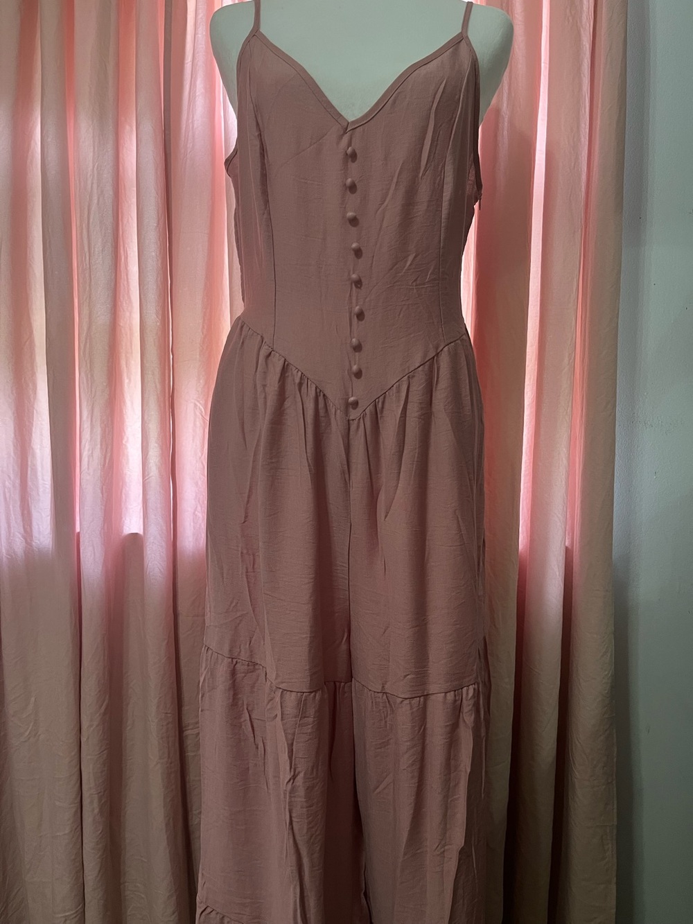 Women's Dusty Rose Spaghetti Strap Jumpsuit
